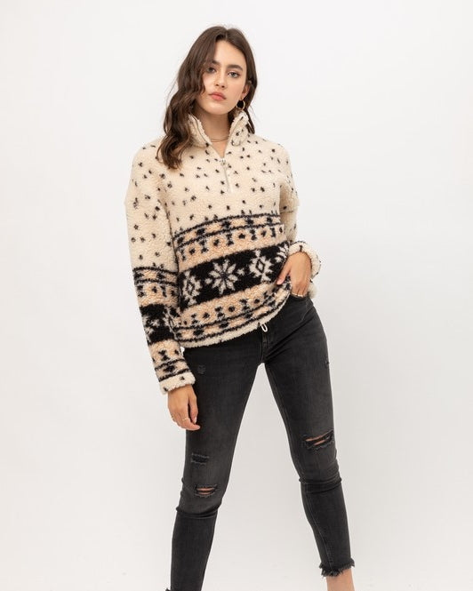 Simone sherpa henley cheap sweatshirt